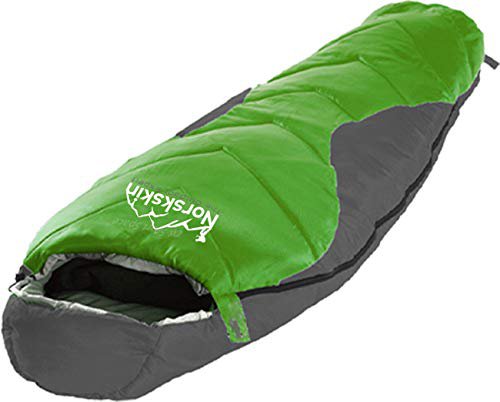 Norskskin L Mumienschlafsack Umea Schlafsack für 4 Jahreszeiten 1,9 Kg Leicht Extrem bis -23 Grad für Winter Sommer Frühjahr Herbst Koppelbar