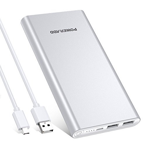 POWERADD Pilot 2GS Powerbank 10000mAh, Externer Akku mit 2 Output 5V/3,1A, Schnellladen Power Bank mit Alugehäuse Handy Ladegerät für iPhone, Samsung Galaxy, Huawei, iPad