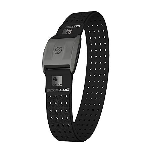 Scosche - Rhythm+ Pulse Monitor Armband mit Bluetooth-Funktion I Herzfrequenzmessung I Sportarmband I Fitness Gadget I Wasserdicht & Schweißfest I Elegantes Design I für iOS & Android - Schwarz