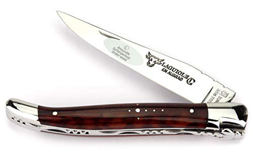 LAGUIOLE en Aubrac Taschenmesser L0212AMIF 12 cm, Griffschalen Schlangenholz Amourette, Klinge 10 cm glänzend, Backen glänzend