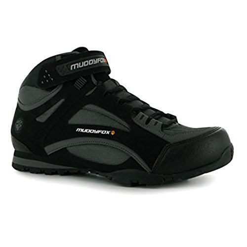 Muddyfox TOUR 100 Mid Herren Radschuhe Fahrradschuhe Radsportschuhe Sport Schuhe Black/Charcoal 8 (42)