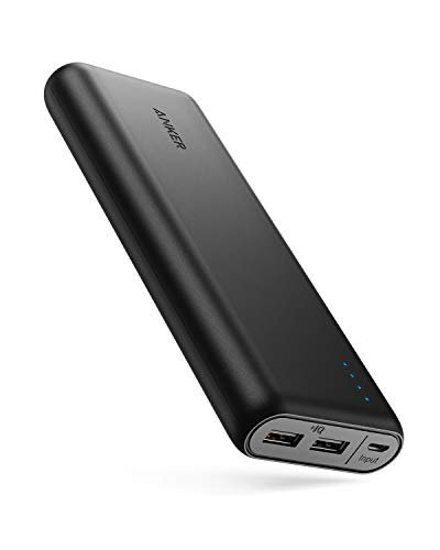 Anker Powerbank, PowerCore 20100mAh Externer Akku, hohe Kapazität 2-Port 4,8 A Output Ladegerät mit PowerIQ Technologie für iPhone, iPad, Samsung Galaxy und viele mehr (in Schwarz/Matt)