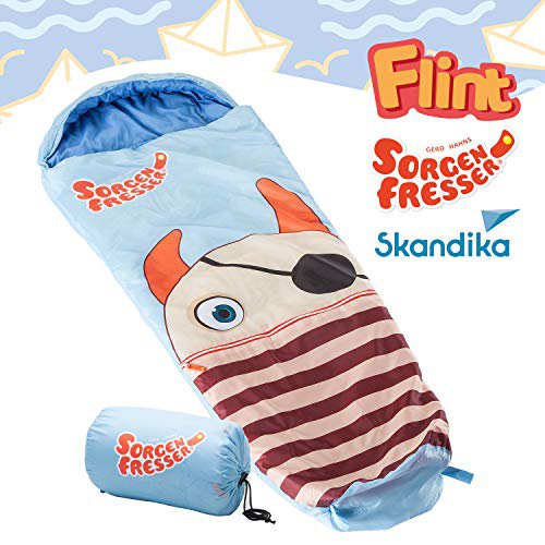 skandika outdoor Skandika Sorgenfresser Schlafsack für Kinder mit großer Tasche (bis -12°C) (Flint)