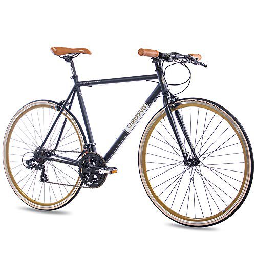 CHRISSON 28" Zoll URBAN RENNRAD Fahrrad Vintage Road 3.0 mit 21G Shimano A070 Retro Look 56cm schwarz matt