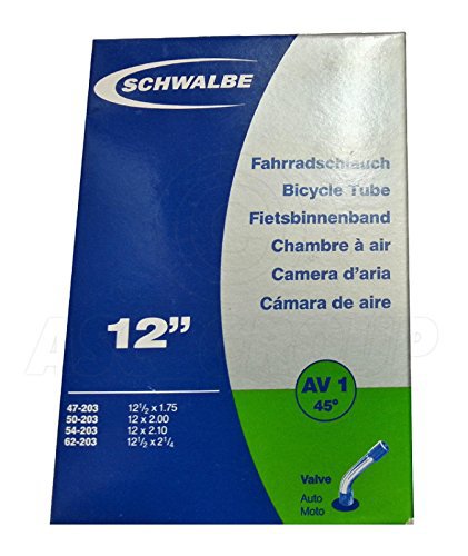 Schwalbe 12" Fahrradschlauch DV1/AV1 Dunlopventil Fahrrad Schlauch - 01151200 (1 x AV1 45°)
