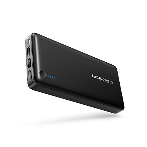 RAVPower 26800mAh Power Bank Externer Akku 5,5A Ausgang iSmart Handy Ladegerät für iPhone XS Max / XR / X / 8 / 8 Plus / 7 / 6, iPad, Galaxy S9 / S8 und andere Smartphone, Tablet (Schwarz)
