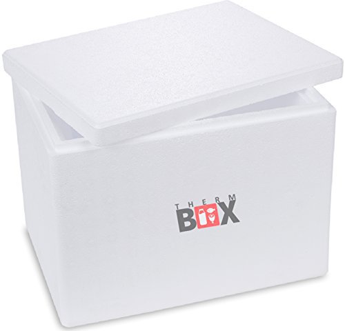 THERM BOX Styroporbox mit Deckel - Thermobox für Essen & Getränke - Styropor Kühlbox & Warmhaltebox (40x30x30cm - 19,58l Volumen)