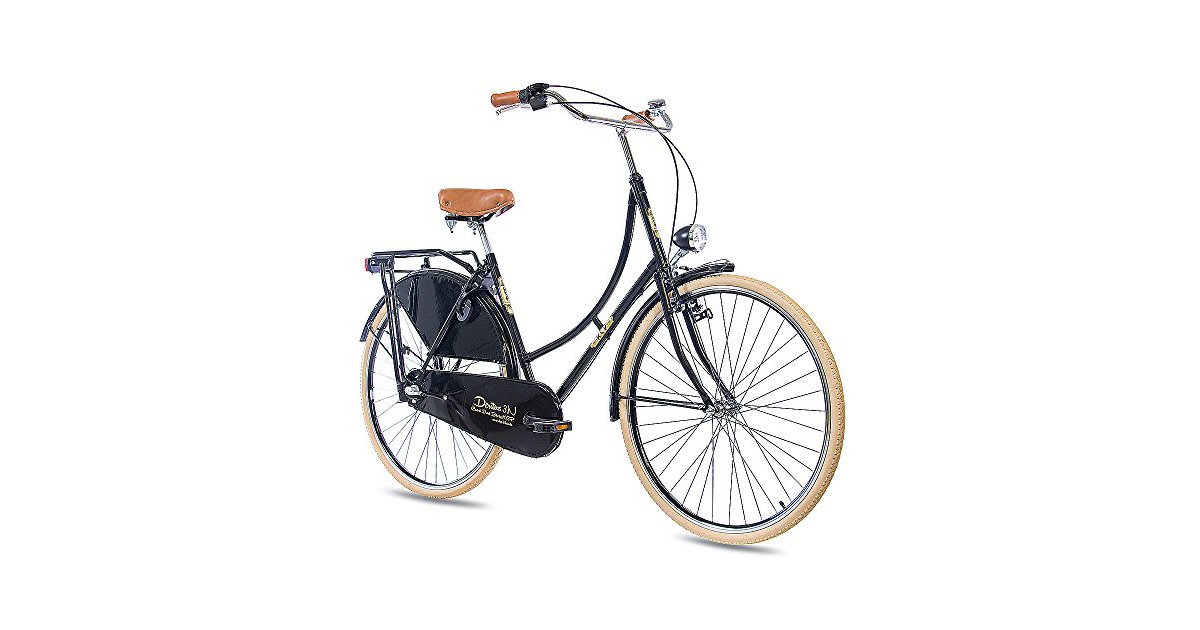 KCP 28 Zoll Citybike Damen Hollandrad Deritus N3 schwarz DamenCityFahrrad mit Shimano