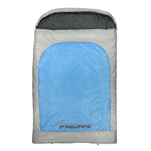 Fridani 2 Mann Schlafsack BB 235x150cm XXL Deckenschlafsack Blau -22°C warm wasserabweisend waschbar