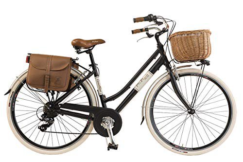 Via Veneto by Canellini Fahrrad Rad Citybike CTB Frau Vintage Retro Via Veneto Alluminium (Schwartz, 46)