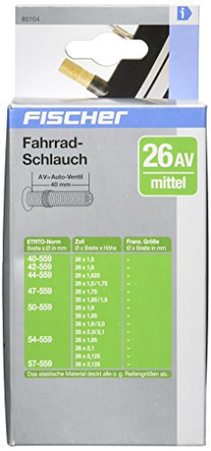 Fischer FISCHER Fahrradschlauch 26", mittel, Auto-Ventil