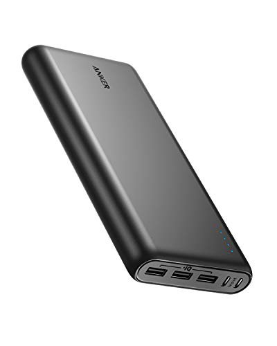 Anker PowerCore 26800mAh Power Bank Externer Akku mit Dual Input Ladeport, Doppelt so Schnell Wiederaufladbar, 3 USB Ports für iPhone XR/XS/X / 8 / 8Plus / 7, Samsung Galaxy und weitere (Schwarz)