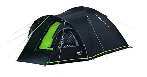 High Peak Kuppelzelt Talos 3, Campingzelt mit Vorbau, Iglu-Zelt für 3 Personen, doppelwandig, 4.000 mm wasserdicht, Vorbau mit Zeltboden, Ventilationssystem, Moskitoschutz, Klarsichtfolien-Fenster