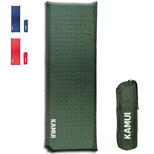KAMUI selbstaufblasende isomatte, selbstaufblasbare isomatte, 5cm dick - Mehrere Matten kombinierbar, geeignet als Campingunterlage (Grün)