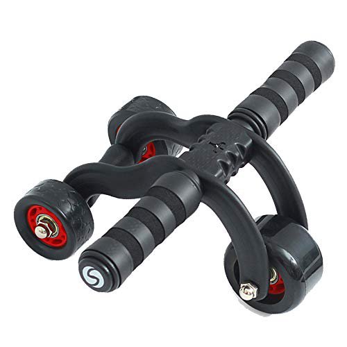 Sportastisch Bauchroller Qualitätssieger¹ 3 Wheeler, AB Roller Bauchtrainer für Fitness, Gepolsterte Kniematte, Ab Wheel Bauchmuskeltraining für Frauen Männer, mit bis zu 3 Jahren Garantie²