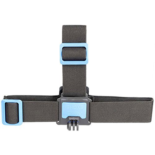 iSHOXS Head Strap Stirnband - Action-Cam Kopf-Halterung passend für GoPro Hero und kompatible Action-Kameras, Kopfband auch zur Verwendung mit Helm geeignet