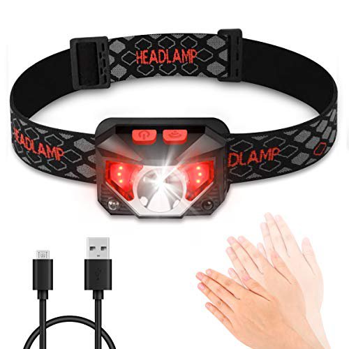 Blusmart Stirnlampe LED,  Kopflampe USB Stirnlampen Aufladbar Joggen Led-stirnlampe Wiederaufladbare Laufen Wasserdicht für Nachtlese Camping Angeln