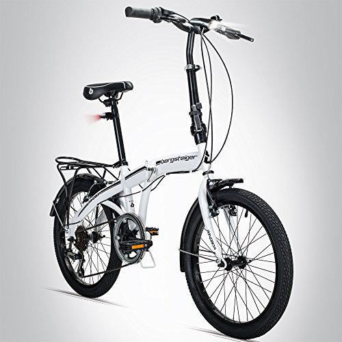 Bergsteiger Windsor 20 Zoll Faltrad, Klapprad, Shimano 6 Gang-Schaltung, LED Batterie-Licht, Quick-Fold-System, Klappfahrrad