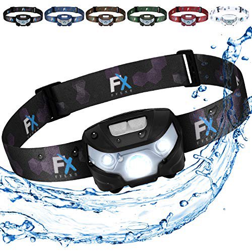 FX FFEXS Superhelle USB Aufladbare LED Stirnlampe - Wasserdichtes Kopflampe mit Weiß & Rotlicht Licht - Komfortable Kopfleuchte Beste Ausrüstung Für Laufen, Camping, Jagd - Kinder Erwachsene, 2 Jahre Garantie