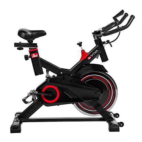 AsVIVA Indoorcycle Speedbike S11 mit 18kg Schwungmasse schwarz, inkl. Fitnesscomputer, Komfortsattel, Handpulssensoren, Speedbike mit leisem Riemenantrieb - kompakt