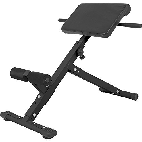 GORILLA SPORTS ® Rückentrainer klappbar Hyperextension - Bauchtrainer mit gepolsterter Beinfixierung Schwarz