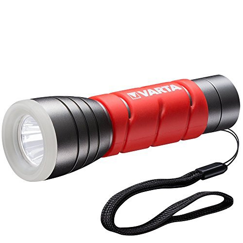 Varta VARTA LED Outdoor Sports Taschenlampe F10 (5 Watt, inkl. 3x Longlife Power AAA Batterien Flashlight Leuchte Taschenleuchte Lampe, IPX4 spritzwassergeschütztes Gehäuse)