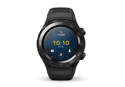 HUAWEI Watch 2 (Bluetooth) Smartwatch mit schwarzem Sportarmband (NFC, Bluetooth, WLAN, Android Wear/Wear OS by Google) schwarz