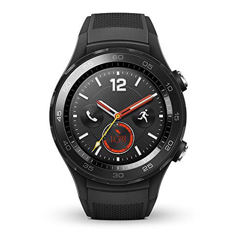 HUAWEI Watch 2 (4G) Smartwatch mit schwarzem Sportarmband (SIM-Unterstützung, NFC, Bluetooth, WLAN, Android Wear/Wear OS by Google) schwarz