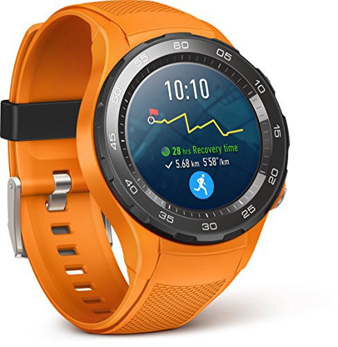 HUAWEI Watch 2 (4G) Smartwatch mit orangem Sportarmband (SIM-Unterstützung, NFC, Bluetooth, WLAN, Android Wear/Wear OS by Google) orange