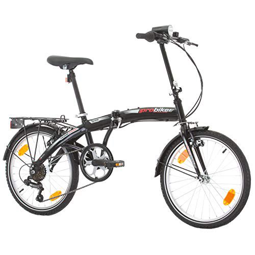 Multibrand Distribution Multibrand PROBIKE Folding 20 Zoll Klapprad, Faltrad, Shimano 6 Gang, Herren-Fahrrad & Jungen-Fahrrad, Schutzbleche, geeignet ab 155 cm - 185 cm