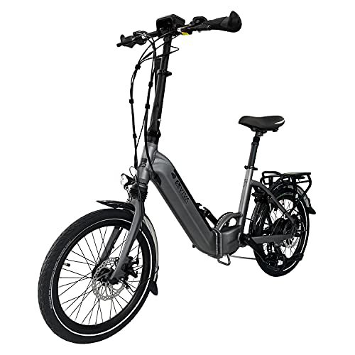 AsVIVA E-Bike  B13 Stadtfalter 20 Zoll, Faltrad (14Ah Samsung Cell Akku), Klapprad, 7 Gang Shimano Kettenschaltung, 250 Watt Bafang Heckmotor, Scheibenbremsen, Farbe: grau