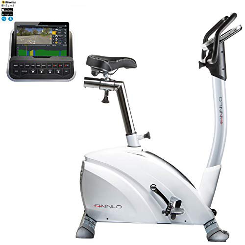 HAMMER Finnlo Ergometer Heimtrainer Exum XTR BT, Qualitäts-Ergometer mit 15 Trainingsprogrammen, Induktionsbremssystem, Bluetooth und App-Steuerung, 150 kg Gewichtsbelastung, 102 x 55 x 125 cm