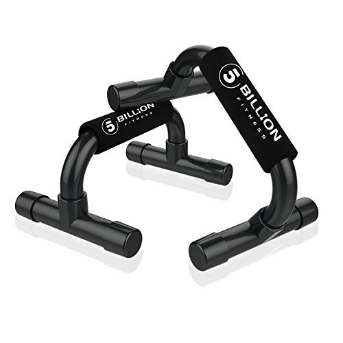 5BILLION FITNESS 5BILLION Liegestützgriffe Push Up Bars Stand - Home Gym Übung Trainieren Ausbildung - Gut für Deine Muskel-Ups & Klimmzüge - Schaumgriff (schwarz)