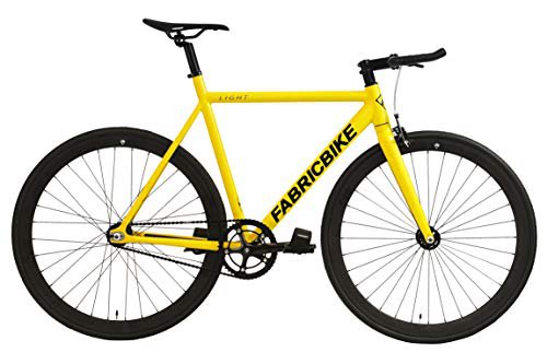 FabricBike Light - Fixed Gear Fahrrad, Single Speed Fixie Starre Nabe, Aluminium Rahmen und Gabel, Wheels 28", 4 Colours, 3 Sizes, 9.45 kg (M Size) (Light Matte Yellow, M-54cm)