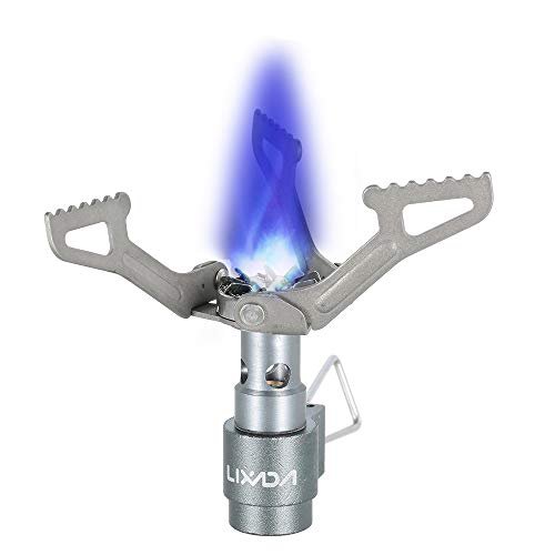Lixada Campingkocher 25g/45g Mini Gaskocher Titanlegierung Faltbar Kanister Herd Brenner für Draussen Camping Kocher 2700W/3000W