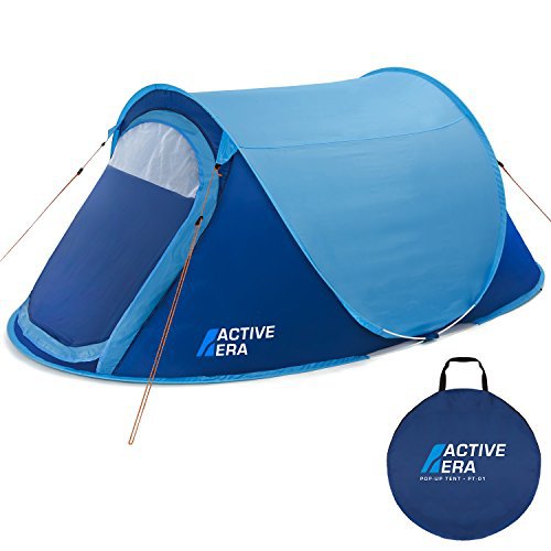 Active Era ™ Wurfzelt für 2 Personen - Zelt mit Belüftung und praktischer Tragetasche | Perfektes Pop Up Zelt für Festivals und Camping Trips