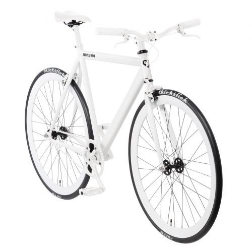 bonvelo Singlespeed Fixie Fahrrad Blizz Lightning White (Medium / 53cm für Körpergrößen von 160cm bis 171cm)