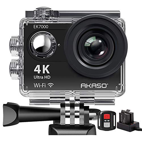 AKASO Action Cam, 4K WiFI Action Kamera /Unterwasserkamera 170°Ultra Weitwinkel Full HD Sports kamera mit 12MP 2 Zoll LCD Bildschirm 2.4G Fernbedienung