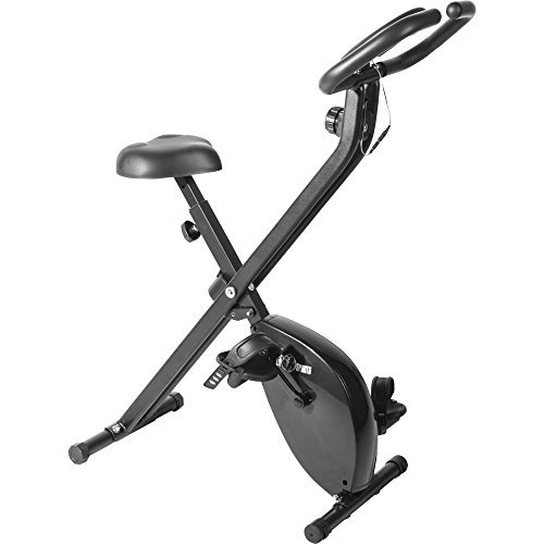 GORILLA SPORTS ® Ergometer Fitness X-Bike faltbar – Heimtrainer Fahrrad mit Trainingscomputer und bis 100 kg belastbar