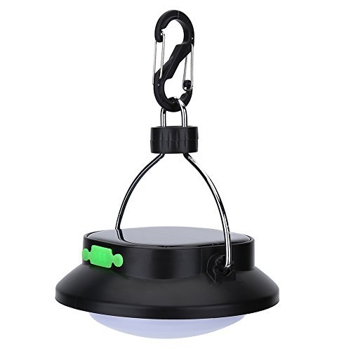VGEBY Solar betriebene Zeltlampe USB Aufladbar LED Lampe mit Haltewinkel und Haken für Haus Garten Camping Outdoor