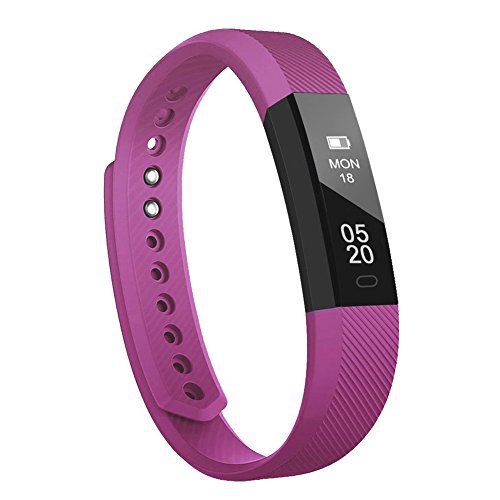Lintelek Fitness Armband Fitness Tracker wasserdicht Fitness Uhr Aktivity Tracker Schrittzähler Schlafmonitor Pedometer Anrufe SMS Whatsapp Vibration MEHRWEG