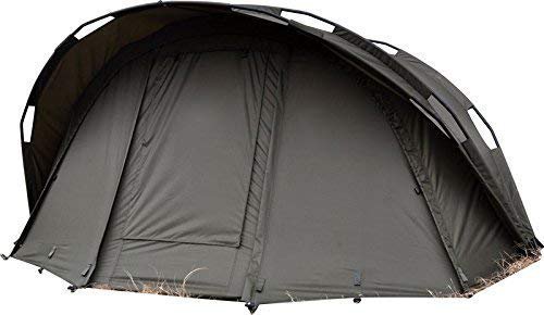 Carpline24 Angelzelt Economic 1-Mann-Bivvy I stabiles 1-Mann-Karpfen-Zelt wasserdicht 10.000mm Wassersäule I schneller Aufbau I leichtes Fishing Tent I Outdoor Camping Festival I 290x230x130cm 10kg