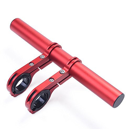 Kompassswc 20CM Fahrrad Lenker Verlängerung Alulegierung Taschenlampe Halter Bike Extender Handy GPS Ständer Fahrradcomputer Fahrradtacho Halterung (Rot)