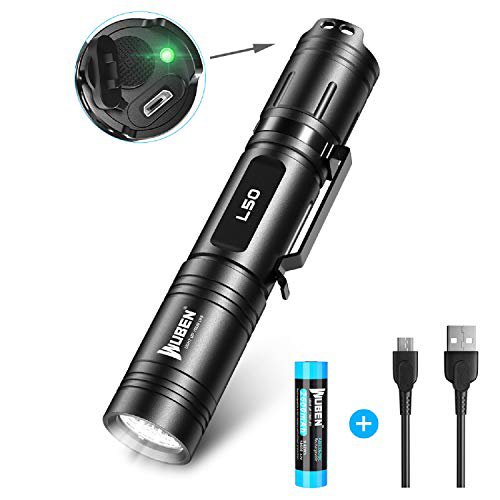 WUBEN 1200 Lumen LED Taschenlampe Taktische Taschenlampe USB Wiederaufladbar Handlampe Outdoor Wasserfest IPX8, Extrem Super hell usb Aufladbar Taschenlampen,Memory Funktion, Wandern,Mit Batterie