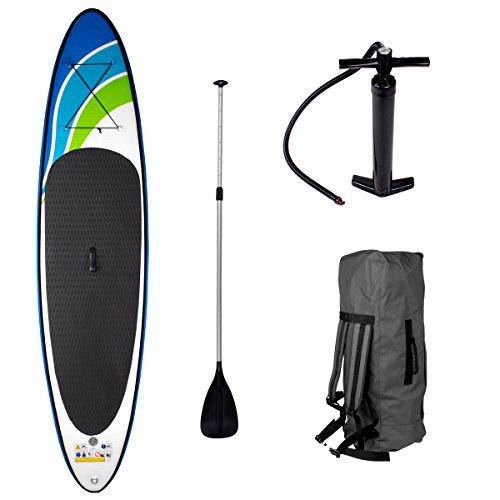 BRAST SUP Board Stand up Paddle Paddling Speed 320x76x15cm aufblasbar Alu-Paddel Hochdruck-Pumpe Rucksack Kick-Pad bis 150KG gewebtes Drop Stitch
