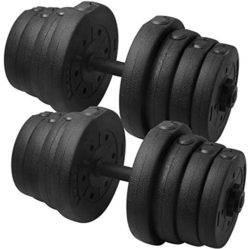 Yaheetech Hanteln Set 2er Kurzhanteln 30 Kg Hantelstangen mit Sternverschlüsse für Krafttraining