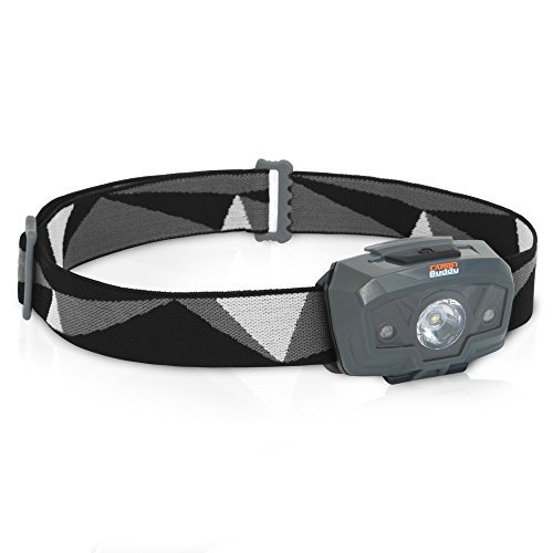 CampBuddy LED Stirnlampe, 230 Lumen, Kopflampe mit Rotlicht, Inklusive Batterien, für Kinder geeignet, Wasserdicht, Ideal zum Laufen, Angeln, Joggen und Camping