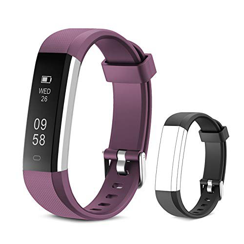 Yuanguo Fitness Armband Aktivitätstracker Wasserdicht Schrittzähler Schlank Fitness Uhr mit Schlafmonitor Schrittzähler Kalorienzähler Ersatzarmband für Kinder Damen Herrn Lila