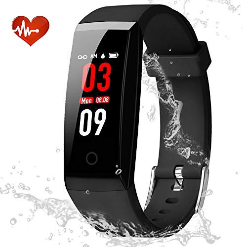YOUNGDO Fitness Tracker/Fitness Armband mit Farbe-Touchscreen, Wasserdicht IP67 für genaue Herzfrequenzmessung und Schlafüberwachung (W8)