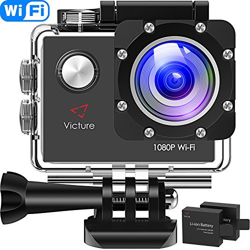 Victure AC400 Action Cam 1080P Full HD WiFi Unterwasserkamera wasserdichte 30M Sports Helmkamera mit kostenlosen Montage Zubehör Kits